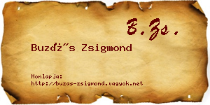 Buzás Zsigmond névjegykártya